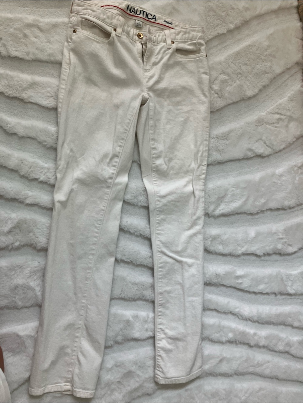 Nautica Women's White Straight-Leg Jeans